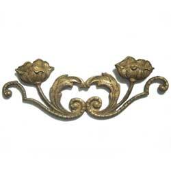 スタンピング　　ポピー装飾　真鍮古美