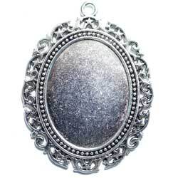 ４０×３０　オーバルカボ枠　１カン付　銀古美