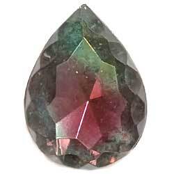 １８×１３　彫りドロップ　ルビー＆トルマリン