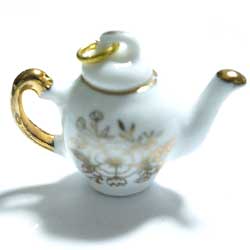 BC03GFM 陶器チャーム ティーポット 金