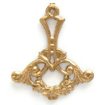 スタンピング　花文様ドロップ　真鍮