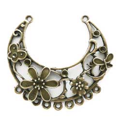 シャンデリア　半月＆花　真鍮古美