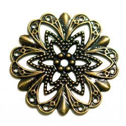 フィリグリー　２１ｍｍラウンド　真鍮古美