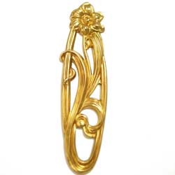 スタンピング　縦長スイセン　真鍮