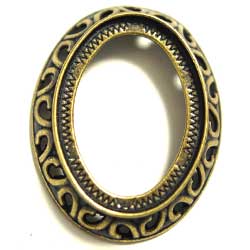 ３０×２２　オーバル　装飾台枠　金古美