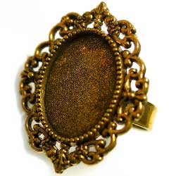 指輪ベース　１８×１３オーバル用　金古美