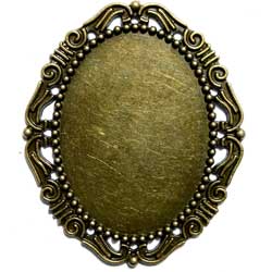 ４０×３０　オーバルＳＴプレート　真鍮古美