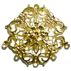 シャンデリア　６カン　花飾り　金