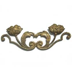 スタンピング　　ポピー装飾　真鍮古美