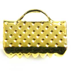 リボンエンド　１０ｍｍ　ドット　金
