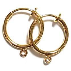 フープピアス風イヤリング　１５ｍｍ　金