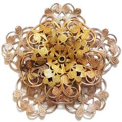 フィリグリー　３段フラワー　真鍮