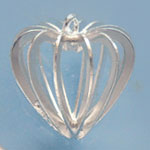 ビーズケージ　ハート　銀