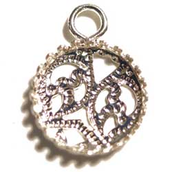 １０ｍｍ　ラウンド　透かし＆クラウン爪枠　銀