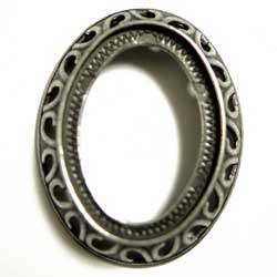 ３０×２２　オーバル　装飾台枠　銀古美