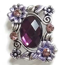 メタルビーズ　花アメシスト　銀