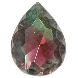 １８×１３　彫りドロップ　ルビー＆トルマリン