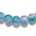クラックルビーズ　８ｍｍ　桜×翡翠　１０個セット