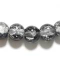 クラックルビーズ　８ｍｍ　薄墨　１０個セット