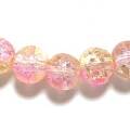 クラックルビーズ　８ｍｍ　珊瑚　１０個セット