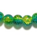クラックルビーズ　８ｍｍ　新緑　１０個セット