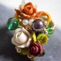秋色樹脂花束のリング