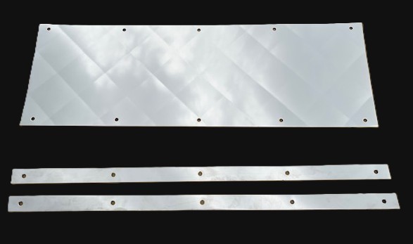 泥除け用ステンレス　ダイヤキルト柄（キルトステン）（2枚組）（横幅430～600mm）泥除けステー ウエスト ステンレス板　裏板・取付ボルト付