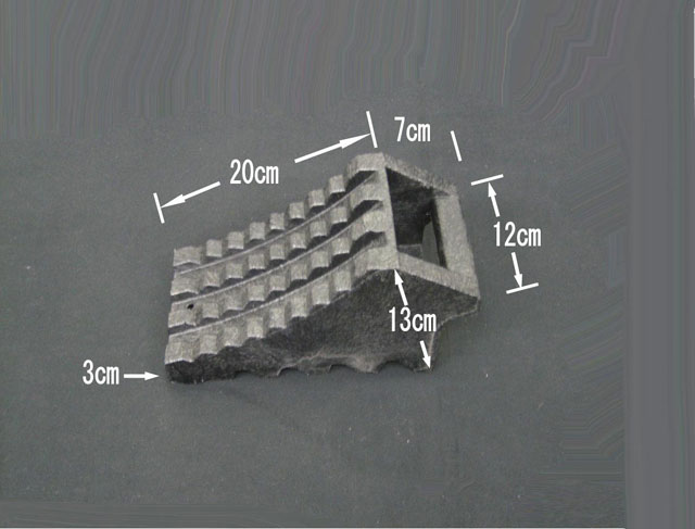 ハイプラ車輪止め ブラック 【単品 ゴム付】  反射テープ付
