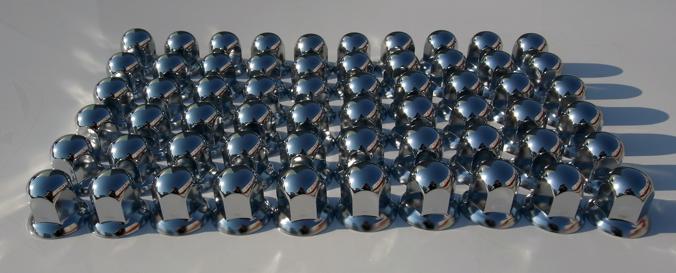 ●新基準 ISOホイール用 　特価　ステンレスメッキナットキャップ　６０個セット　33mm/高さ46mm