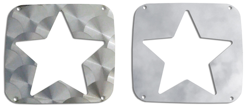 FU用ステンレス星型テールレンズカバー（鏡面・ウロコ）（ICHIKO・IKIタイプ）