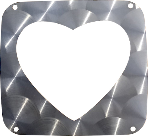 FK用ステンレスハート型テールレンズカバー（鏡面・ウロコ）（KOITOタイプ）