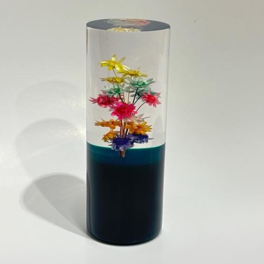 水中花シフトノブ　130mm　50Φ　緑　（ドライフラワーノブ／レトロフラワーノブ）