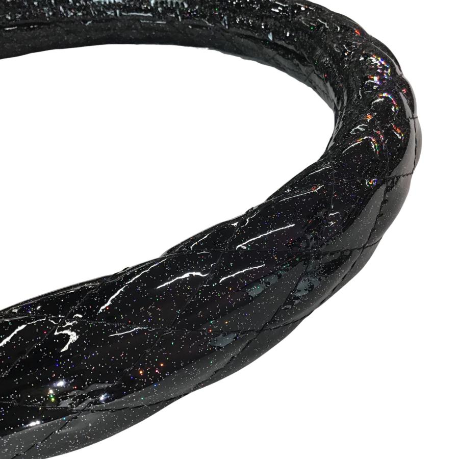 ギラ7極太キルトハンドルカバー　ブラック　