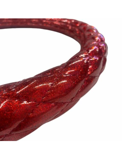 キラキラ極太キルトハンドルカバー　レッド/ブルー　