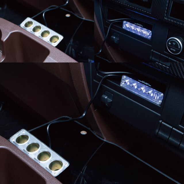 ON/OFFスイッチ機能付きセパレートタイプ4連ソケット USBポート付