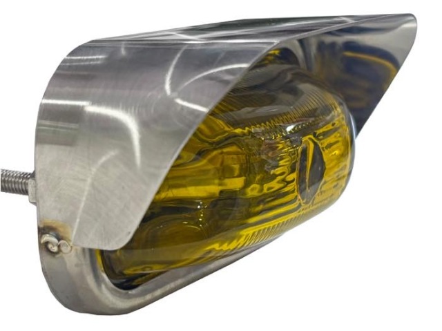 ステンレス バイザー付 角マーカー枠 （鏡面 ウロコ） 角マーカー用