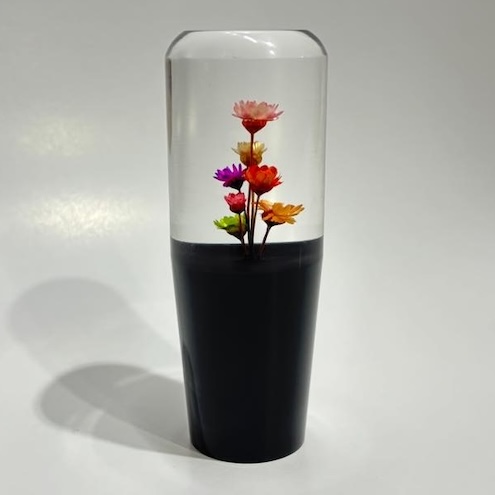 復刻版レトロフラワーノブ  100ｍｍ　38mmφ　黒（水中花シフトノブ／ドライフラワーノブ）