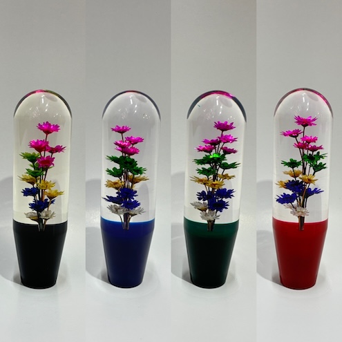 ドライフラワーノブ　150mm x 42mmφ　【12×1.25 (8×1.25) (10×1.25)】（水中花シフトノブ／レトロフラワーノブ）