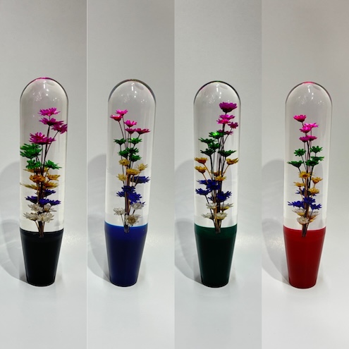 ドライフラワーノブ　200mm x 42mmφ　【12×1.25 (8×1.25) (10×1.25)】（水中花シフトノブ／レトロフラワーノブ）