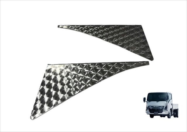 いすゞ 23エルフ ローキャブ標準 ドアウインド用ステンレス板 エルフ ２ｔ　ウロコ/鏡面
