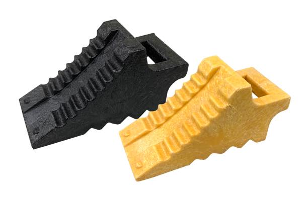 ハイプラ車輪止め K型 単品 (小型用)（ブラック／イエロー）