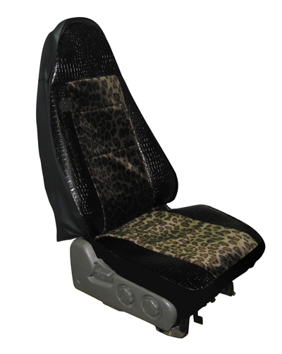 黒豹(ブラックパンサー)シートカバー/豹柄B 2t車用【運転席】