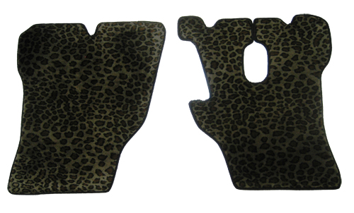 歌麿オリジナル フロアマット【豹柄B】運転席/助手席セット　大型車用