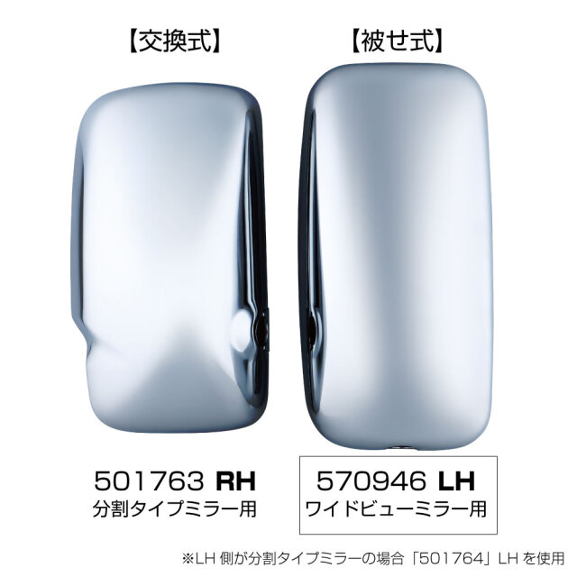 サイドミラーカバー エアループデュトロ 助手席側用 ワイドビュー
