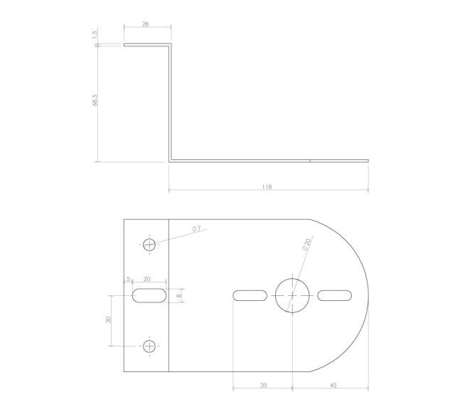 バスマーカーステー Z型 ステンレス 90×28×70×118mm【502869】