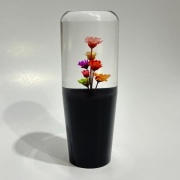 復刻版レトロフラワーノブ  100ｍｍ　38mmφ　黒（水中花シフトノブ／ドライフラワーノブ）