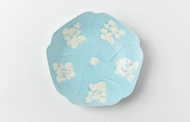 阿部春弥・みか レモン掛分牡丹唐草文4寸皿 ｜ 暮らしのうつわ花田 和