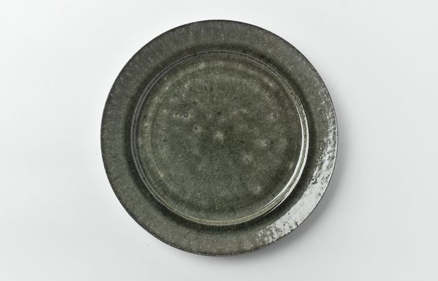 清岡幸道 2 碧灰オーバルリム皿大 ｜ 暮らしのうつわ花田 和食器