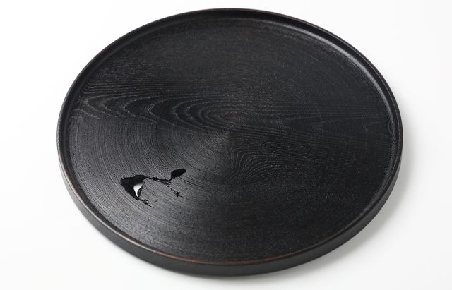 ふじい製作所 36 漆と和紙 十六角盆 黒 ｜ 暮らしのうつわ花田 和食器 通販