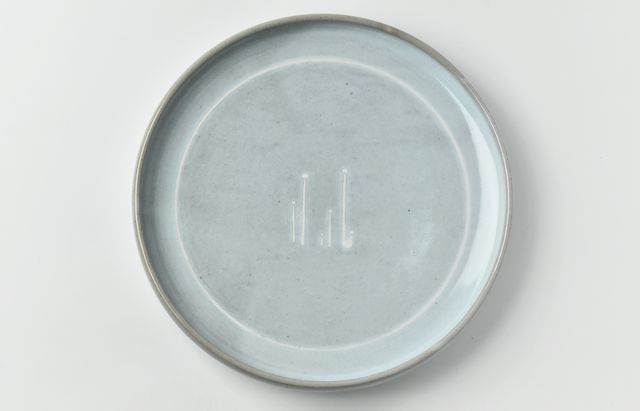 松本優樹 5 もみ灰釉尺皿（絵） ｜ 暮らしのうつわ花田 和食器 通販